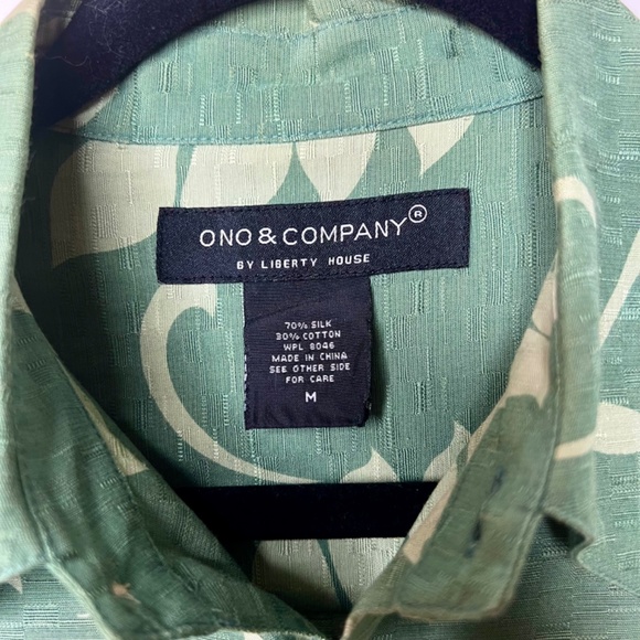 Hawaiian Aloha Shirt Silk Blend Vintage Ono & Company by Liberty House Size M - Picture 6 of 7